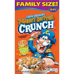 Cap'n Crunch Peanut Butter Crunch with milk, a nostalgic morning treat.