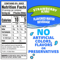 Capri Sun Roarin' Waters strawberry-kiwi pouch open for quick sip