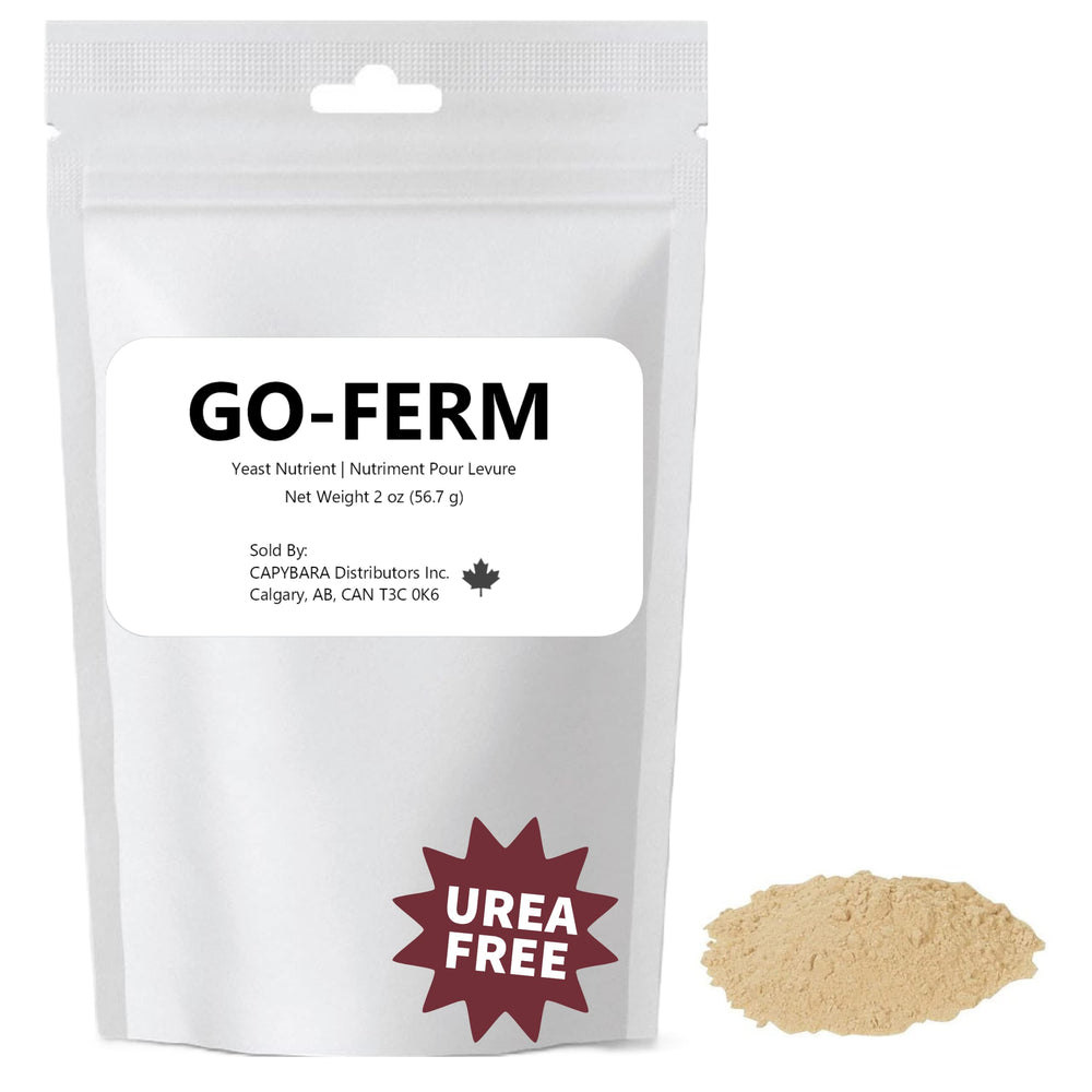 CAPYBARA Go-Ferm bottle pour shows easy rehydration for clean fermentations.