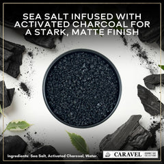Caravel Gourmet Black Lava Salt coarse grain for grilling.