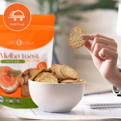 Carb-o-licious Melba Toast with cheese demonstrates satisfying pairing options.