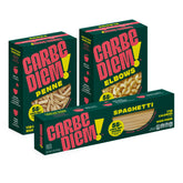 Carbe Diem spaghetti trio sampler pack ready to boil for a comforting dinner