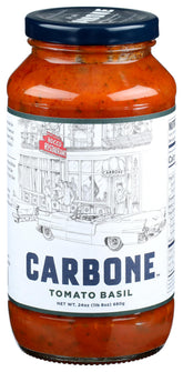 Carbone tomato basil pasta sauce jar front for quick weeknight meals