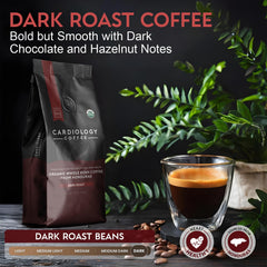 Cardiology Coffee French press brew showing rich, low-acidity flavor.