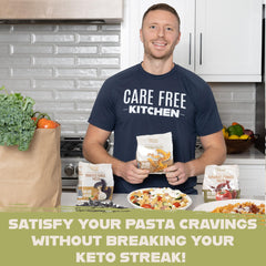 Care Free Kitchen rotini pasta boiling in pot, signaling easy weeknight option.