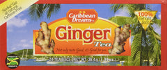 Caribbean Dreams Ginger Tea packaging showing 24 tea bags for convenience