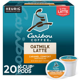 Caribou Coffee Caramel Comfort Oatmilk Latte pod ready for home brewing.