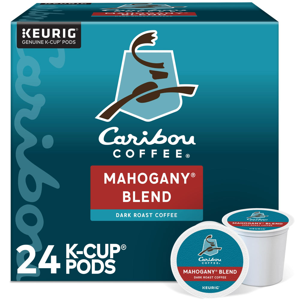 Caribou Coffee Mahogany K-Cup pods offer a bold dark roast for quick, flavorful mornings