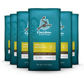 Caribou Coffee Vanilla Hazelnut Dreamstate packaging shows six bags for easy restocking.