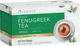 Carlyle Fenugreek Seed Tea bags on a saucer for a calming tea moment