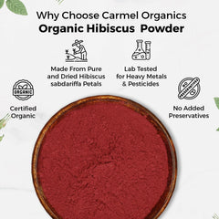 Carmel Organics hibiscus powder dispensing scoop for easy use