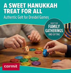 Kosher dairy Carmit gelt coins for inclusive holiday celebrations.