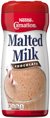 Carnation Malted Milk Chocolate 3-pack jars ready for quick mixing.