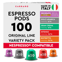 Carraro Variety Pack espresso pods assortment for versatile at-home coffee routine