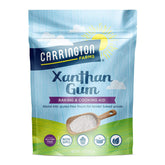 Carrington Farms xanthan gum bottle pour enhances gluten-free baking texture.