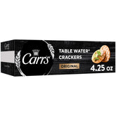 Carr's Original crackers beside a cheese board, ideal for easy topping pairings.