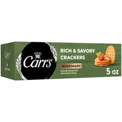 Carr's Rosemary Crackers box front, ideal for party platters and easy gifting.