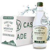Cascade Mountain 12oz glass bottle for premium daily hydration.