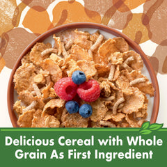 Bran strands in Cascadian Farm cereal adding fiber-rich bite