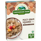 Cascadian Farm Multi Grain Squares cereal pack—quick organic breakfast option.