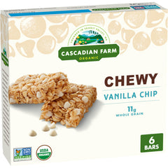 Cascadian Farm vanilla chip granola bar pack for on the go with whole grains