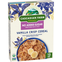 Cascadian Farm Vanilla Crisp Cereal bowl ready for a wholesome breakfast with whole grains.