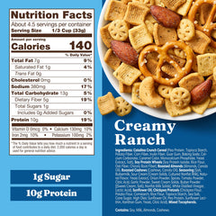 Catalina Crunch creamy ranch seasoning close-up, rich flavor for savory snacking.