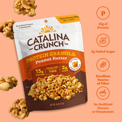 Granola with yogurt featuring Catalina Crunch for fiber-rich texture.