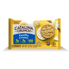 Catalina Crunch Vanilla Creme cookies in packaging, a convenient keto snack