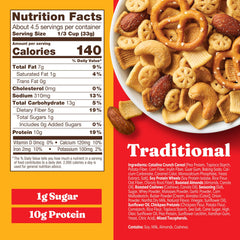 Catalina Crunch snack mix ingredients close-up with soy crisps and cashews