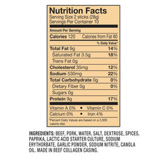 Cattleman's Cut Hunter's Sausage smoked slices ideal for trail snacking