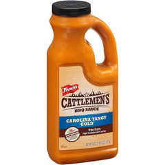 Cattlemen's Carolina Tangy Gold BBQ Sauce bottle; bold mustard flavor for grilled meats.