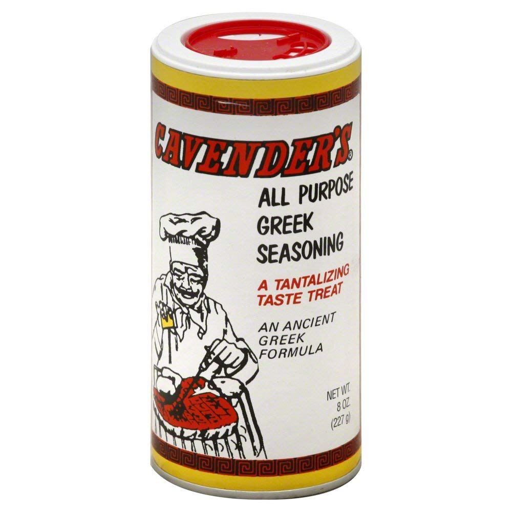 Cavender's Greek Seasoning bottle ready to season meats and vegetables with bold flavor