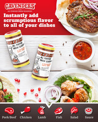 Closeup of Cavender's Greek Seasoning spices, adding savory depth to dishes.