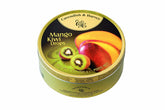 Cavendish & Harvey Mango Kiwi Drops tin-front view highlights premium gold packaging and freshness.