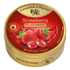 Cavendish & Harvey strawberry filled candy drops in a bag deliver fruity flavor for parties.