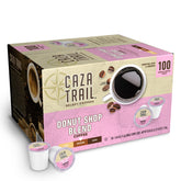 Caza Trail Donut Shop Blend pod showing rich aroma for quick mornings
