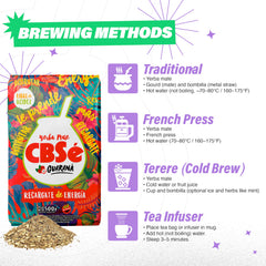 CBSé Yerba Mate Guarana loose leaf close-up emphasizes premium herb quality