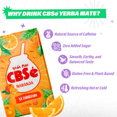 CBSé Yerba Mate Orange dried leaves with vivid aroma for uplifting notes.