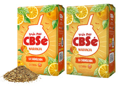 CBSé Yerba Mate Orange loose-leaf bag close-up for bold morning energy.