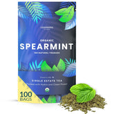 Cederberg Organic Spearmint Tea Bags in 100-count box for caffeine-free enjoyment.