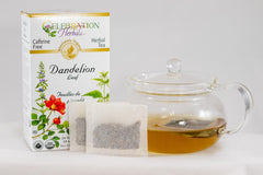 Celebration Herbals Dandelion Leaf Tea Bags close-up of organic content