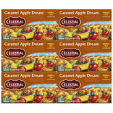 Celestial Seasonings Caramel Apple Dream tea boxes evoke nostalgic warmth for cozy evenings