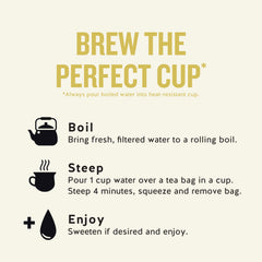 Celestial Seasonings Chamomile steeping cup reveals calming aroma and golden color.