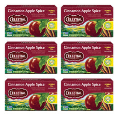 Celestial Seasonings Cinnamon Apple Spice Tea box six-pack for cozy mornings.