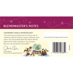 Celestial Seasonings Cranberry Vanilla Wonderland tea bags in a pack, ideal for cozy mornings