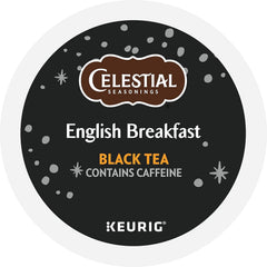 Assam and Kenya blend of Celestial Seasonings English Breakfast shows bold, balanced tea leaves