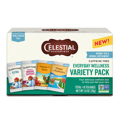 Celestial Seasonings Everyday Wellness Variety Pack box ready for a calming routine