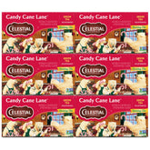 Celestial Seasonings green tea decaf Candy Cane Lane box shown for a caffeine-free unwind.