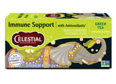 Celestial Seasonings Immune Support Green Tea box front with citrus flavor note.